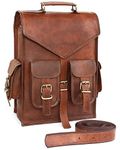 ANUENT Genuine Leather Backpack |15" Vintage Travel Backpack for Women & Men | Multipurpose Casual Daypack Backpacks for Business, Office, College, Work | Backpacks for Gift for Women & Men (Brown)