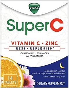 Vicks Super C Nighttime Daily Supplement to Rest and Replenish with Vitamin C, B Vitamins, and a Blend of Quality Herbal Extracts, Coated to be Easy to Swallow, from The Makers of, 28 ct