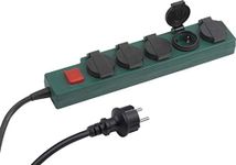 Meister 7430920 5-Way Power Strip - 1.4 m Cable - Rubber Hose Cable - IP44 Outdoor - Switch/Distribution Socket/Wet Room Socket Distributor/Outdoor Socket Strip