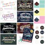 Decorably Work Cards with Envelopes & Stickers - 24 Pack Happy Work Anniversary Cards for Employees with Envelopes & Stickers, Blank Inside 6x4in Employee Anniversary Cards for Employees