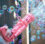 Purvaa Collection Electric Bubble Machine Gun for Kids for Children 8-Hole Electric Bubbles Gun for Toddlers Toys, New Gatling Bubble Maker Machine Outdoor Toys for Boys and Girls Multicolor