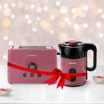 The Better Home Fumato Wedding Gift Set |Electric Kettle & Toaster | Boil, Toast And Make| Perfect Gifting Kit | Colour Coordinated Sets | 1 Year Warranty| Pink, 1500 Watts