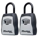 Master Lock Key Lock Box with Code, Outdoor Lock Box for Realtors, Property Managers and Landlords, Ideal for Short-Term Rentals, Key Safe Holds 5 Keys, 2 Pack, 5400EC2