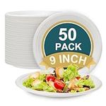 Paper Plates 9 Inch 50 Pack, 100% C