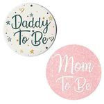 HiPPITY HOP The party collective Mom To Be & Daddy To Be Badges For Baby Shower (Pack Of 2)