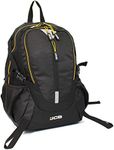 JCB Backpack Black Travel Bag - Rucksack Work Bag, Great for Under Seat Bag for Travel, Multi Pocket Casual Backpacks, Adjustable Straps - Black/Yellow