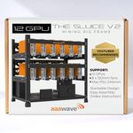 AAAwave The Sluice V2 12GPU Stackable Open Frame Mining Rig Frame Chassis for Crypto Currency (Black)