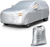 Tsumbay 190T Car Cover Waterproof All Weather, Outdoor Full Exterior Cover with Door Zipper & Storage Bag, Rain Hail Sun Protector Car Cover Fit for Coupe Car 194"-208", Silver