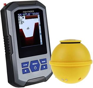 GAIN EXPRESS Fischfinder Wireless Sonar Sensor 125kHz Frequenz 45 Meter / 147 Fuß, Tragbarer Fish Finder mit Tiefenalarm Funktion und großes LCD-Display