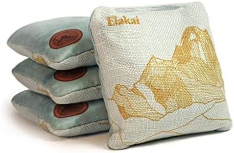 Elakai Cornhole Bags All Weather Dual Sided Slick and Stick Regulation Size and Weight Set of 4 Light Blue Mineral 6 in x 6 in