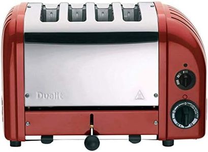 Dualit 4 Slot Classic Toaster With Sandwich Cage, Red 40591