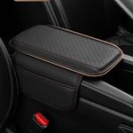 Car Armrest Storage Box Mat, Car Center Console Cover Fiber Leather Car Armrest Seat Box Cover Cushion Accessories Interior Protection for Most Car SUV, Truck, Vehicle