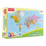 Funskool - Play & Learn Funskool Play & Learn-World Map, Educational, 105 Pieces, Puzzle, For 6 Year Old Kids And Above