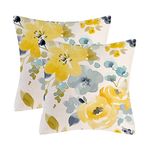 Waldeal Watercolor Abstract Flower Pillow Covers 18 x 18 Set of 2, Summer Floral Throw Pillows Cushion Cases Home Decor for Couch Sofa Bed