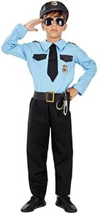 Funidelia | Déguisement policier pour garçon Agent de Police, FBI - Déguisement pour enfant et accessoires pour Halloween, carnaval et fêtes - Taille 3-4 ans - Noir