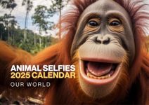 Animal Selfies 2025 Calendar Month to View - Large 12 Month Calendar 2025 UK Made by Our World - 2025 Wall Calendar UK