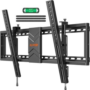 ELIVED Tilting TV Wall Mount for Most 37"-84" TVs with Level Adjustment, Low Profile TV Mount Max 24" Wood Studs, Wall Mount TV Bracket Max VESA 600x400mm, 99 Lbs Loading, YD1038