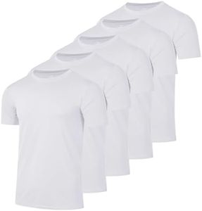 5 Pack Men's Dry Fit Workout T Shirts Crew Neck Athletic Gym Running Tees