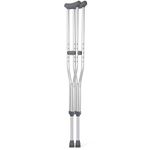 BQKOZFIN Crutches Adults (1 Pair), 9-Level Height Adjustable Aluminum Crutches, Lightweight Crutches, Rubber Footrest, Non-Slip,Suitable for Adult 59-68.9 Inch (M-46.5~54.3in)