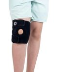 Adjustable Kids Knee Brace Support - Knee Support for Youth, Arthritis, ACL, MCL, LCL, Sports Exercise, Meniscus Tear. Open Patella Neoprene Stabilizer Wrap for Children, Boys, Girls (Black)