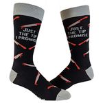 Crazy Dog Tshirts Men's Just The Tip I Promise Socks Funny Horror Slasher Movie Halloween Stab Vintage Graphic Footwear Black