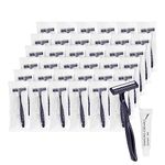 Disposable Razors in Bulk, Bulk Razors with Knife Cap, Individually Packaged Disposable Razors Bulk with Shaving Cream for Hotels, Shelters, Homeless, Nursing Homes, Charities, Black (100 pieces)