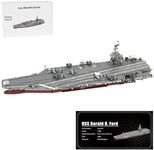 WOWOBONTOY Aircraft Carrier Building Block Set, 1/300 WW2 Gerald R.Ford Nuclear-Powered U.S. Navy Warship MOC Collectible Display Set, Battleship Model for Adults Enthusiasts, MOC-192566 (6361PCS)