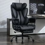 Amseatec Big and Tall Office Chair - Wide Ergonomic Executive Desk Chair with Footrest, High Back Lumbar Support Reclining Gaming Computer Chair for Heavy People(White)