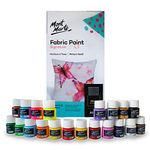 Mont Marte Fabric Paint Set – 20 Pieces x 20ml – Permanent Textile Paints – Ideal Colours for Clothing, Bags and All Fabrics