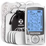 AUVON Dual Channel TENS Machine for Pain Relief, TENS Unit Muscle Stimulator with 20 Modes, 2" and 2"x4" TENS Pads Replacement