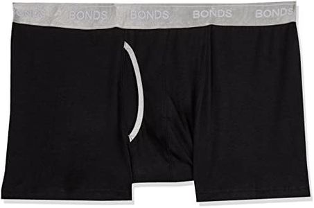 Bonds Mens Underwear Cotton Blend Guyfront Trunk (1 Pack), Black / Silver (1 Pack), XXX-Large