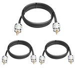 TJMD RG58 Cable CB Radio Cable PL259 Jumper 3 Pcs 3.3FT(1M) Low Loss UHF PL-259 Male to Male Radio Cable Coaxial Coax Connectors for CB Antenna Cable for VHF HF 50 ohm RG58 Coax Cable