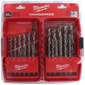 Milwaukee 4932352376 Set of Drill Bits Hss-G Thunderweb-25Pc