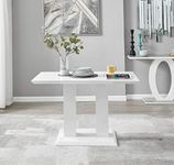 Furniturebox UK Rectangular Dining Room Table - Imperia Modern High Gloss White Dining Table For 4 Seats - Contemporary Elegant Dining Table (Dining Table Only)
