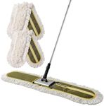 CLEANHOME 36" Commercial Dust Mops for Floor Cleaning Heavy Duty Floor Duster Mop with Long Handle Hotel Gym Household Cleaning Supplies for Hardwood, Tiles, Marble Floors,Green