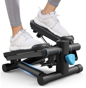 Mini Steppers for Exercise at Home, Stair Stepper Machine with Resistance Bands, 330 lbs Capacity, and LCD Monitor for Home Workout, Full Body Cardio and Walking