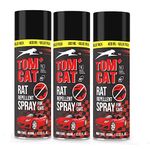 Shadow Securitronics TOM CAT No Entry Rat Repellent Spray 400 ml for Cars - (Pack of 3) | Long-lasting & Leak-free Formula | Highly Effective Protection for 1 Year | Easy Spray Nozzle