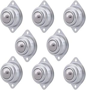 XiKe 8 Pack 1" Roller Ball Transfer Bearings, Hard Chrome Steel Ball Transfer Unit with Swivel Ball Caster Rollers, Used for Roller Stand, Conveyors,Transfer Equipment and Transmission System