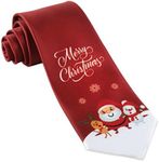 John William Clothing Merry Christmas Ties For Men Gift Necktie Holiday Santa & Deer Tie