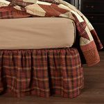 VHC Brands Bed Skirt, Cotton, Burgundy Red, Queen