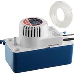 VEVOR Condensate Removal Pump, 1/50 HP, 65 GPH, 15 ft Lift, 115V Automatic AC Condensation Pump with Safety Switch & 20' Tubing for Air Conditioner, Dehumidifier, HVAC, Furnace, Ice Maker Water Drain