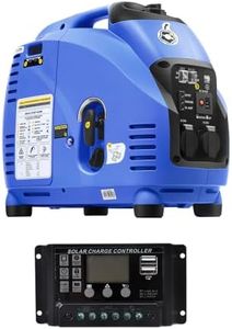 GenTrax GT3500 Inverter Generator 3.5kW Max Output Pure Sine Wave Petrol Portable Silent Generator with 20A PWM Solar Charge Controller Bundle for RV Camping Home Backup
