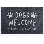 AAZZKANG Dogs Door Mat with Non Slip Rubber Back Funny Paw Doormat Easy to Clean Outdoor Indoor Front Door Mats for Entrance