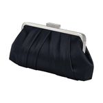 JAMBHALA Women Elegant Evening Clutch Bag Small Formal Handbag Pleated Satin Shoulder Bag Simple Classic Purse, Black, Small