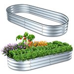 EZIOSS Raised Garden Bed Galvanized Planter Box for Outdoor Gardening and Planting, Ideal for Vegetables and Plants