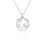 Mickey Character Silhouette Silver Necklace for Women, Ladies, and Girls - Thoughtful Gift - 20-Inch Delicate Jewelry Necklace