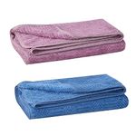 UrbanLeaf Microfiber Large Bath Towel | Quick Dry Super Absorbent - Bath Towel For Men And Women | Blue & Purple | Towel For Bath, Travel, Gym, Beach, Pool, And Yoga (70 X 140 Cms), 400 TC