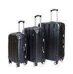 Archibolt 3-Piece Luggage Set Rolling Wheeled Spinner Suitcase ABS (BLK)