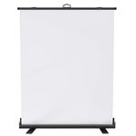 WASJOYE White Screen Backdrop, 5.0 x 6.6 FT Portable Retractable Photo Background with Stand for Photographic Studio, Video Conference, Streaming