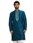 Amazon Brand - Symbol Men's Knee Length Festive Kurta 41"_SY-A23-MNA-FKT-101_Navy_S